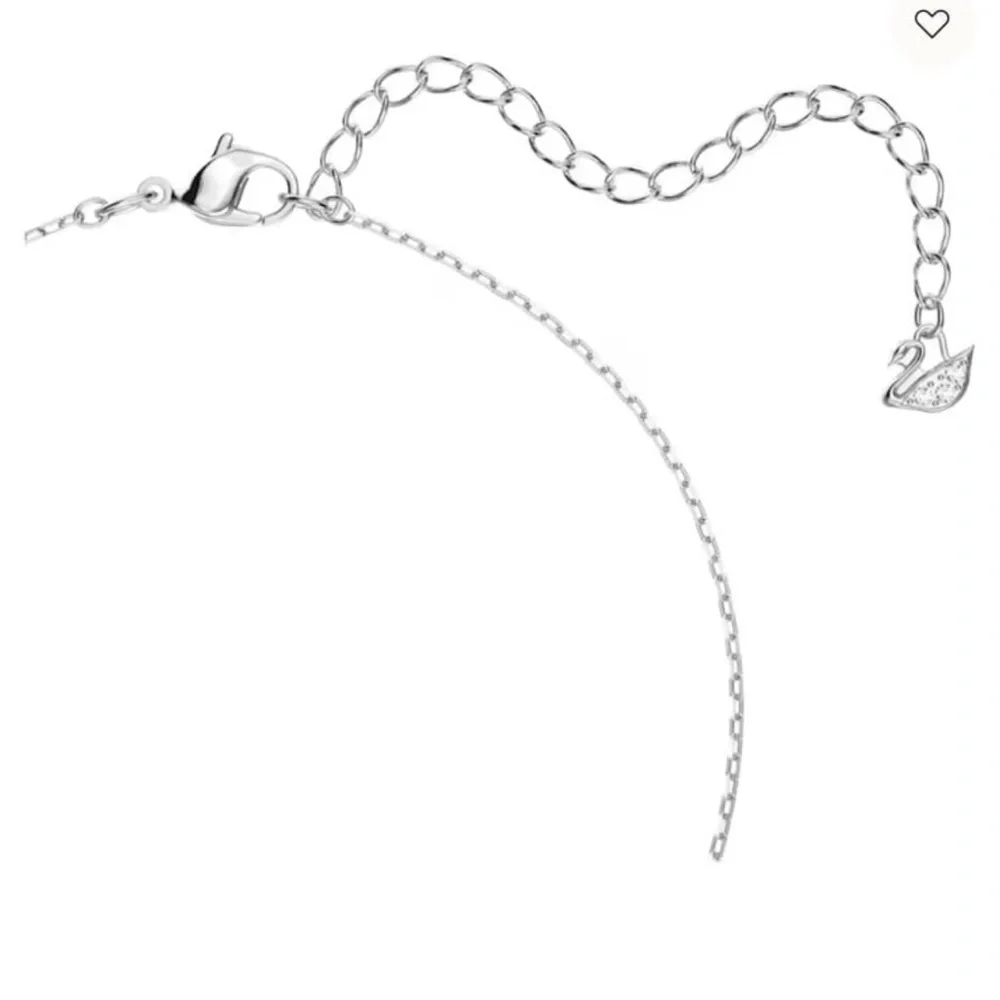 - Swan necklace white rhodium plated from swarovski